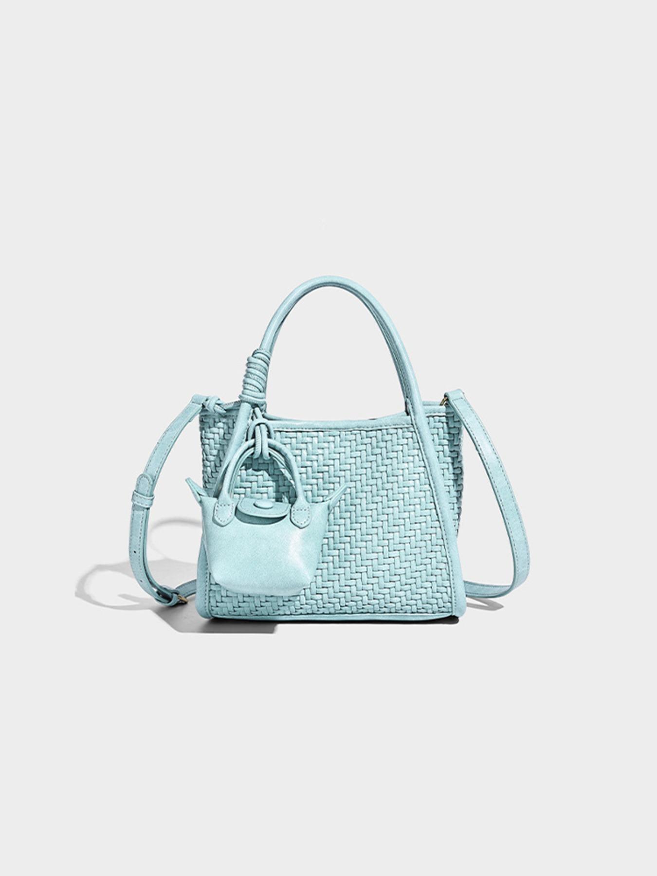 New Handwoven Crossbody Shoulder Clutch, Casual Soft Leather Bao Single Shoulder Bag, Fashionable Large Capacity Basket Bag, Simple High-End Lazy Style