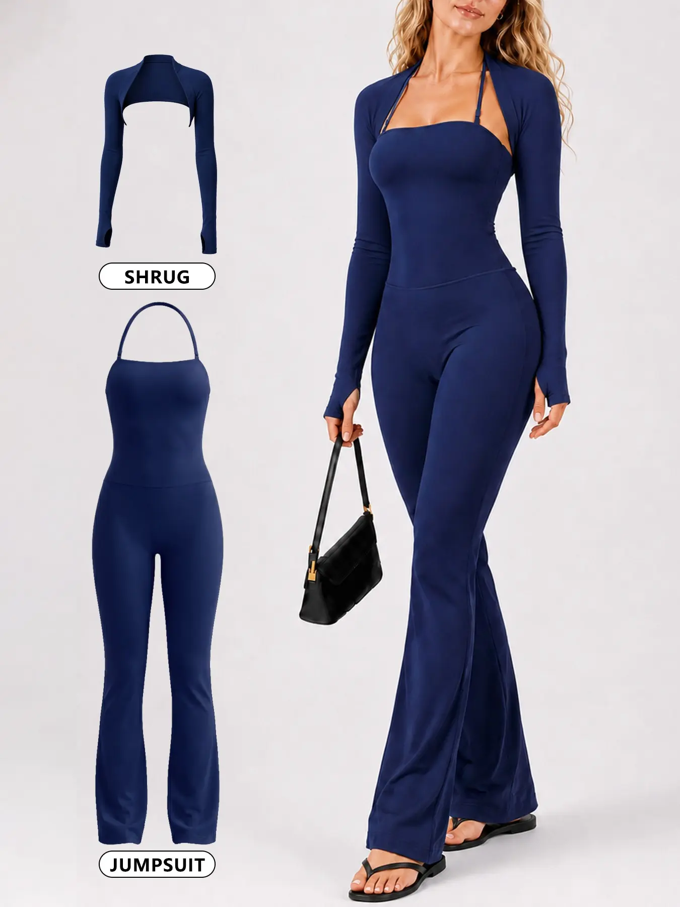 Women's Soft Breathable Jumpsuit, Yoga Activewear Jumpsuit, Slim-Fit Yoga for Gym & Outdoor Training, All-Season Casual Sportswear, Comfortable Stretchy Design