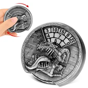 Vintage Tongue Treasure Box Dice Spinner, D4/D6/D8/D10/D12/D20 Numbered Fingertip Wheel, Rotatable Dice Wheel,Indoor Entertainment Table Board Role Playing Game Accessories