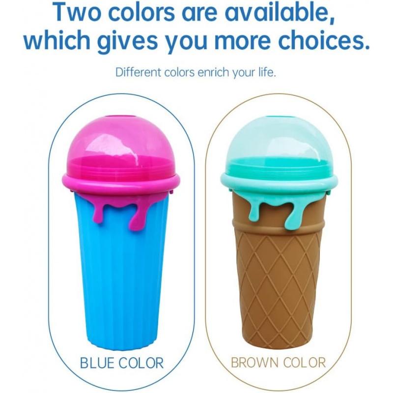 Magic Slushy Maker Squeeze Cup Slushie Maker,Slushie Maker, Large Capacity Magic Quick Frozen Smoothies Cup, Double Layer Squeeze Cup Slushy Maker, Homemade Milk Shake Ice Cream Maker DIY for Children and Family
