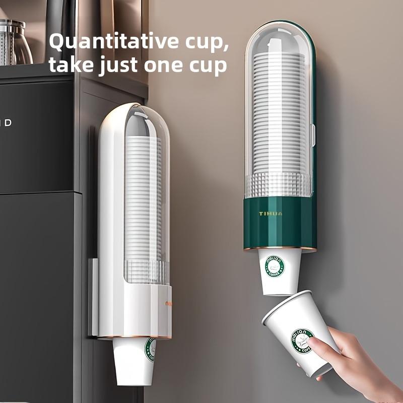 Double Color Plastic Cup with Transparent Lid, Space Saving Stackable Design, Durable Disposable Water Cup, Bathroom Kitchen Office Accessories, Plastic Clear Cups