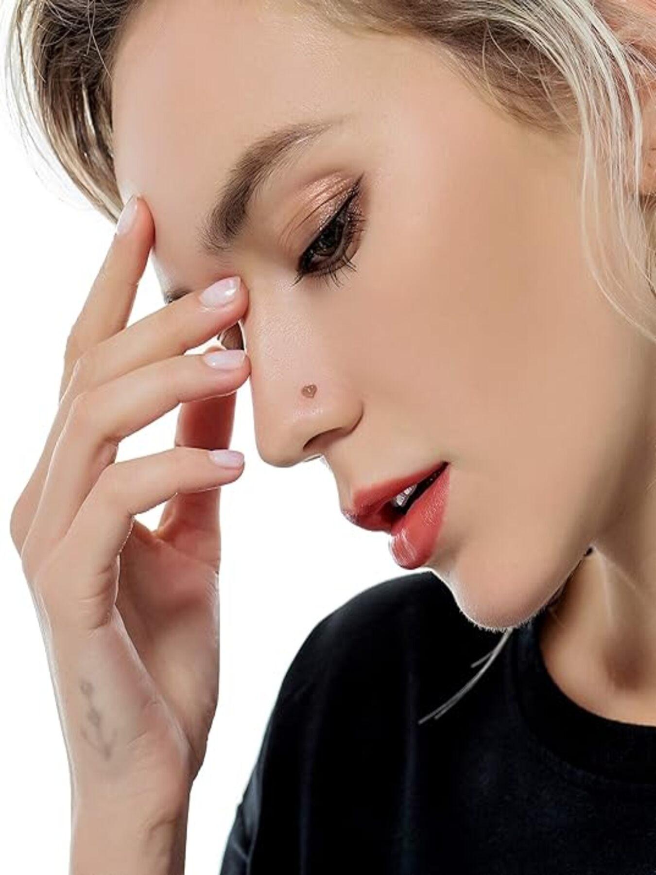 20 Pcs Nose Rings Trendy & Dazzling Style (Multiple Styles with Shiny Crystal Accents & Straight Bar-Shaped Design) for Women & Girls (Daily Wear, Parties & Piercing Styling)