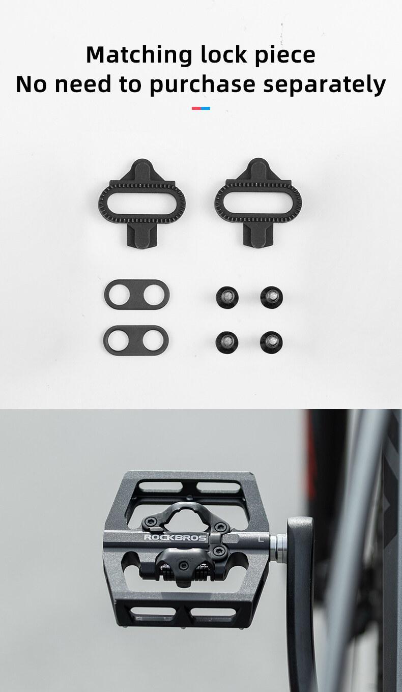 ROCKBROS MTB Mountain Bike Pedals Compatible with SPD Mountain Bike Dual Function Sealed Clipless Aluminum Bicycle Flat Platform 9/16" Pedals with Cleats for Road, MTB, Mountain Bikes