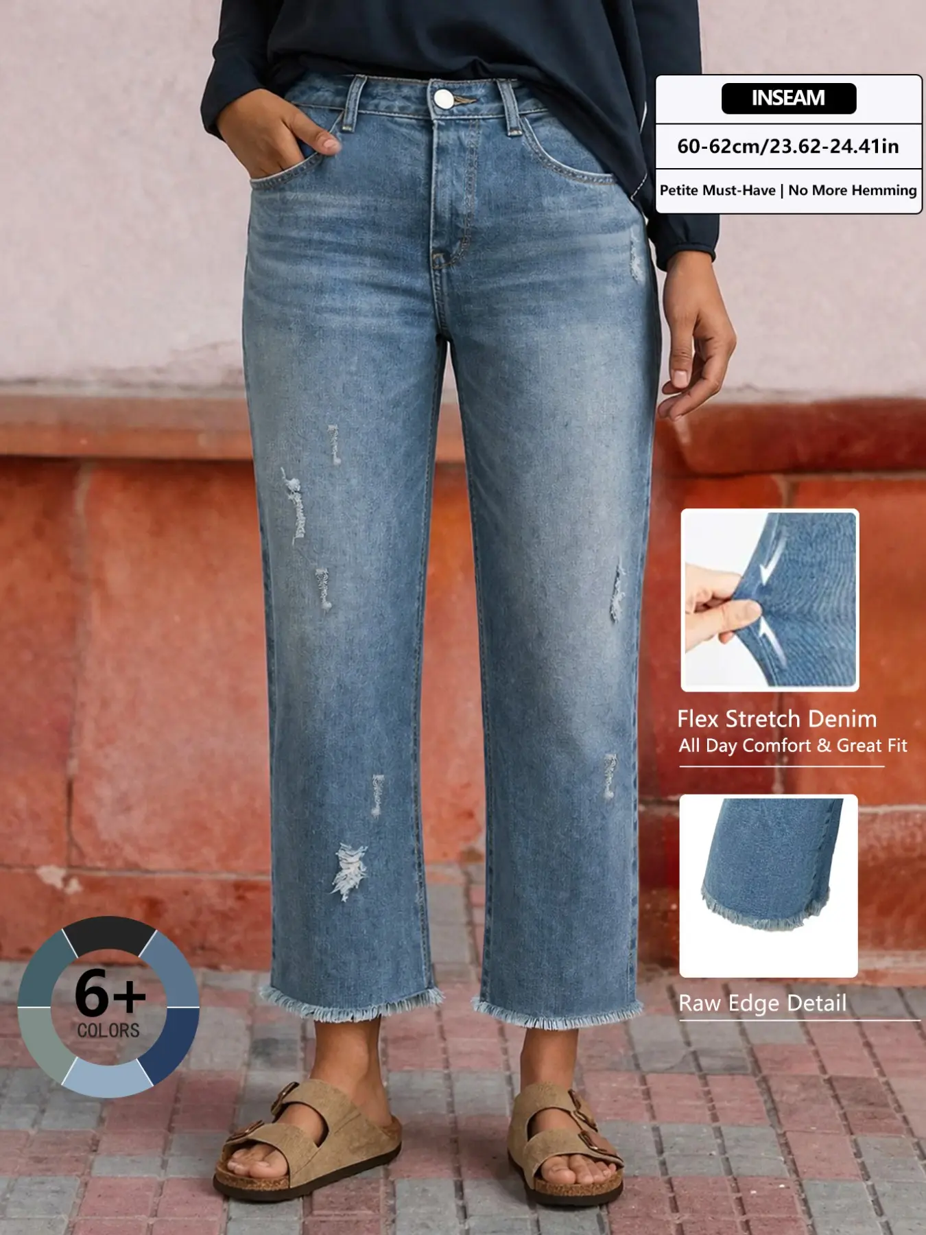 Women's High Waist Loose-Fit Cropped Denim Jeans, High Waisted Jeans, Casual Streetwear Plain Surface H-Type Pants, All-Seasons Wearable, Perfect for Outing and Summer