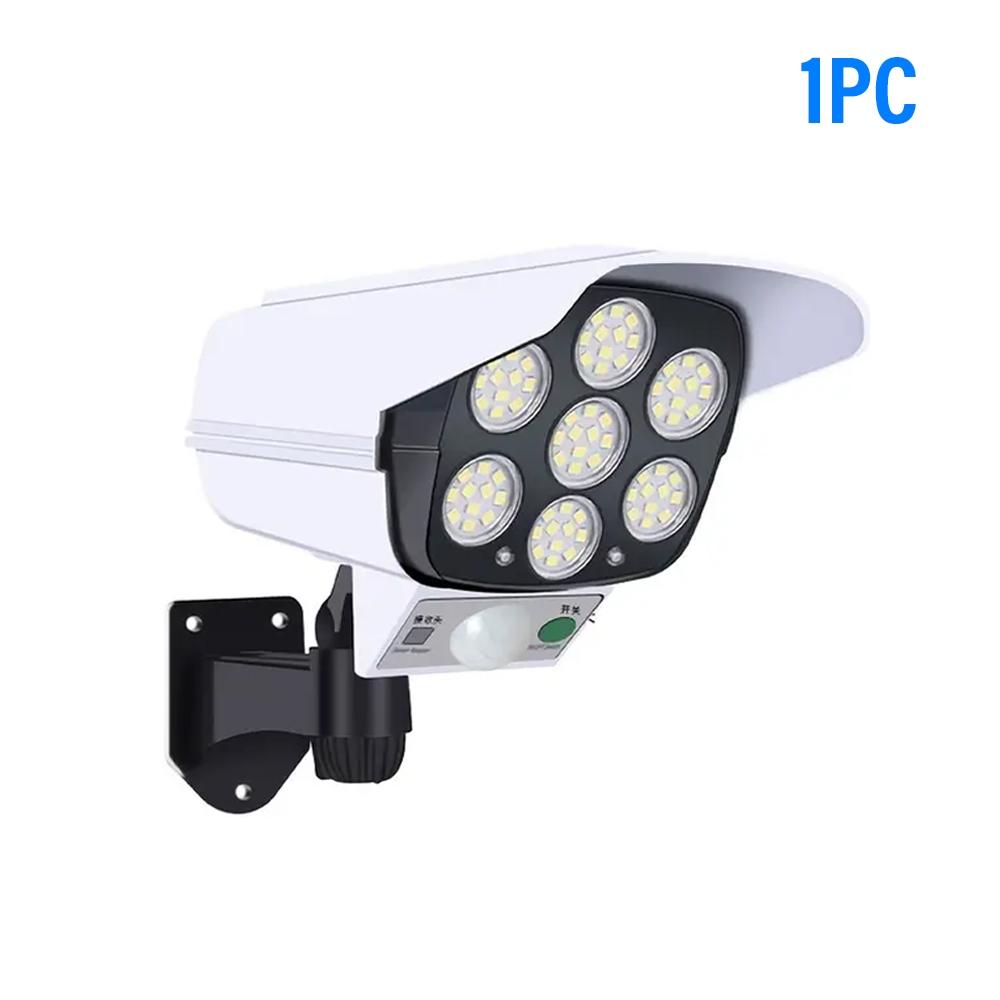 Solar Light Remote Control 77LEDs with 3-Mode Simulation Camera Outdoor Lighting Solution Solar Security Lights Durable and Efficient Design Perfect for Camping and Gardening