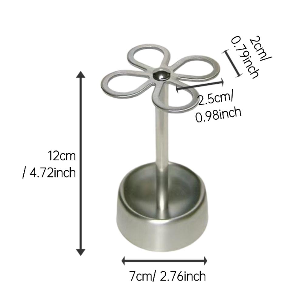 Minimalist Stainless Steel Toothbrush Holder, Four-Leaf Clover Design, Classic Countertop Organizer, Industrial Style Bathroom Accessory
