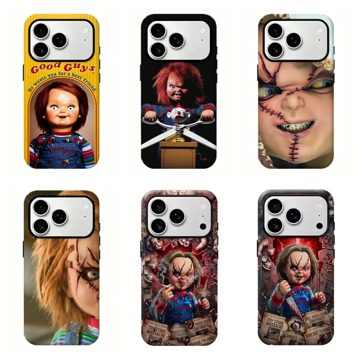 Chucky Horror Doll Phone Case,Scary Halloween Aesthetic Spooky Evil Movie Print Phone Cover For iPhone 17 Pro Max 16 15 14 13 12 11 for Samsung S21 S22 S23 S24 S25 Phone Case,Perfect Gift for Her Him
