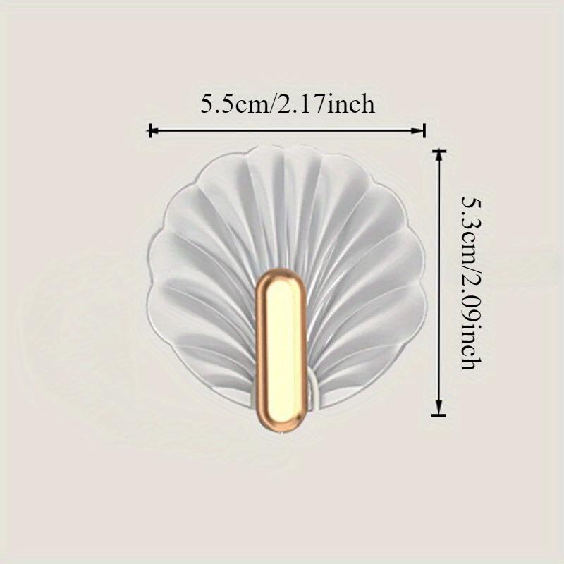 3Pcs Shell Shape Wall Mounted Hook Kitchen Bathroom Multifunction Punch Free Hooks Coat Hanger Home Decoration Paste Style Hooks Hook porch bedroom strong adhesive hook multi-functional seamless transparent hook high load free punch hook
