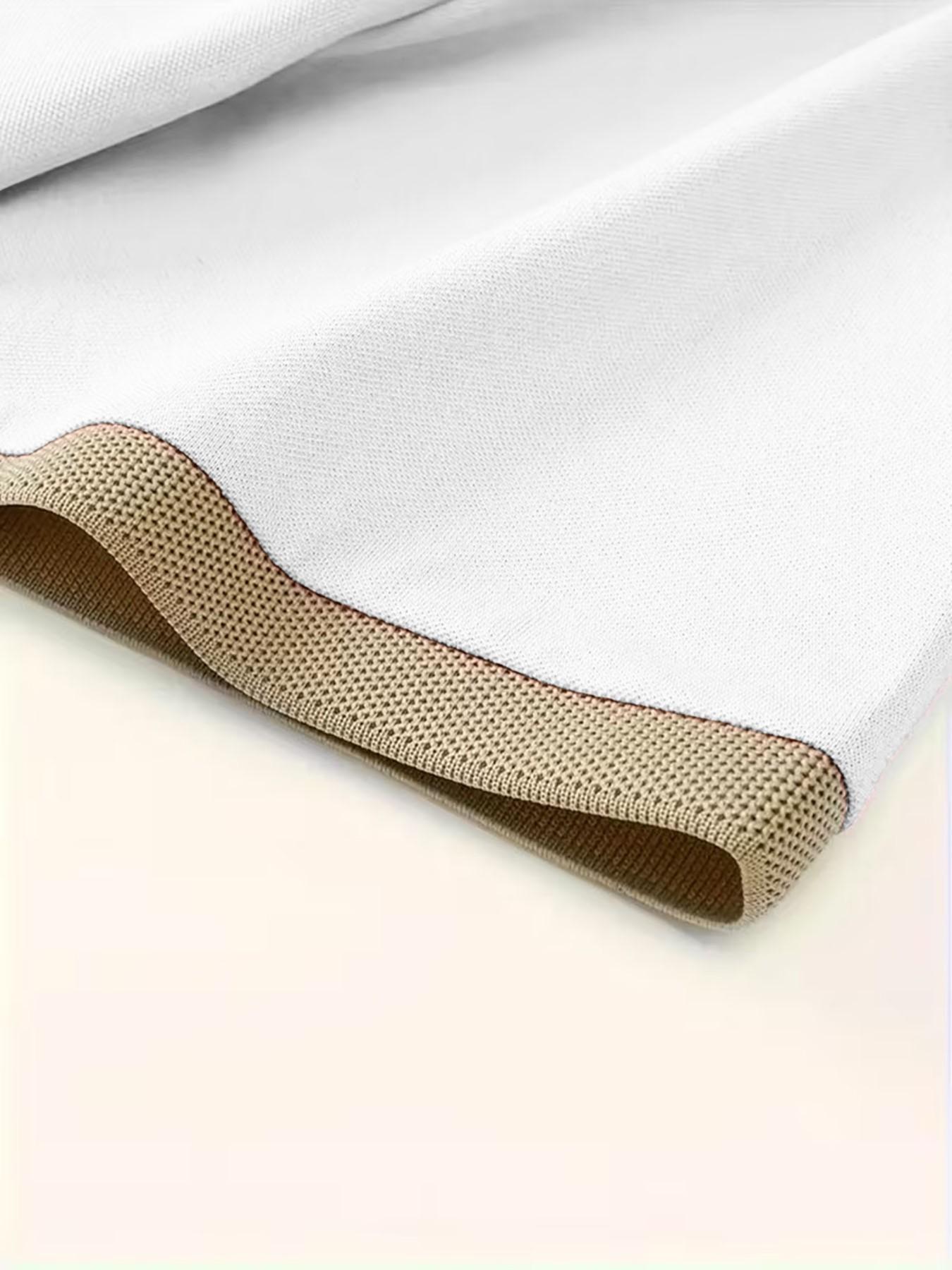 Men's Geometric Print Polo Shirt, Slim-Fitting Casual Business Wear, Short Sleeve, Ideal for Daily Commute, Travel, Gifts