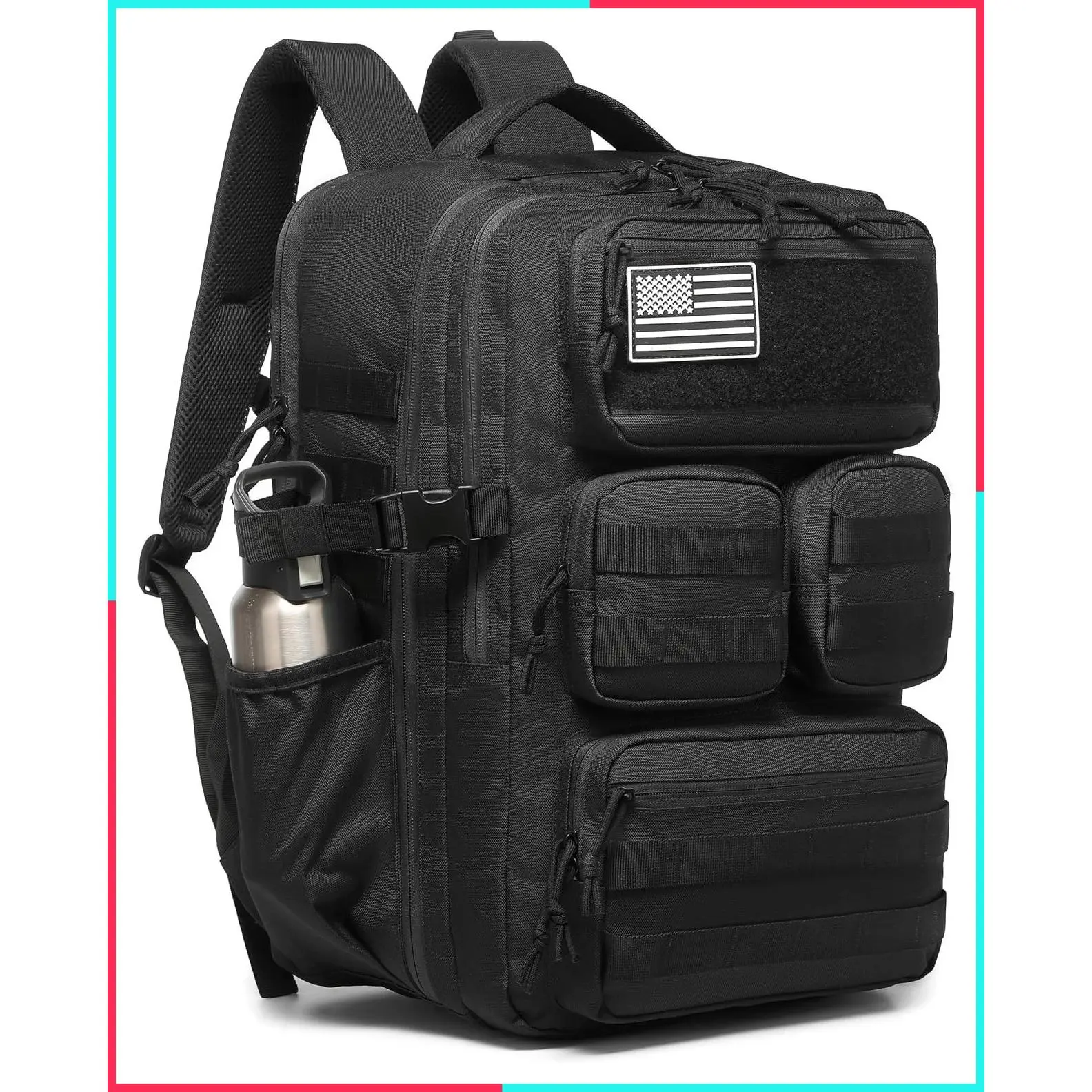 Tactical Backpack for Men 25L/35L/45L EDC Backpack with Laptop Compartment MOLLE System Water-Resistant 900D Fabric Multi-Pocket Travel Backpack for Hiking Camping Gym and Daily Use