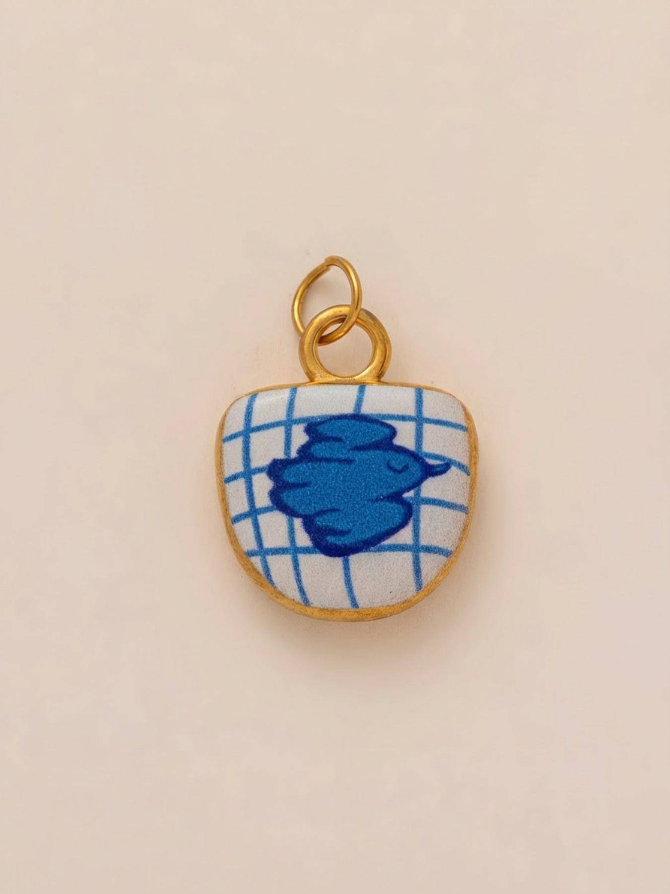 1PC stylish and minimalist commuter-style pendant, enamel painted, square, floral series pendant, 18K gold-plated stainless steel, suitable for DIY fashion accessories such as keychains, bags, and jewelry.
