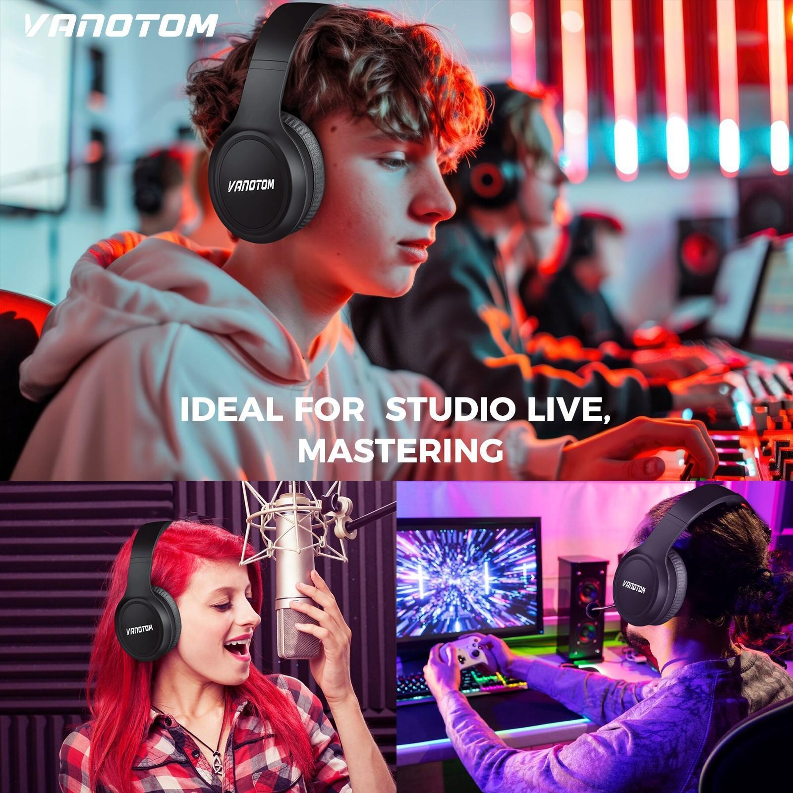 VANOTOM Wireless Headphone Foldable Bluetooth Headphones Over Ear Stereo HD Microphone Fast Charging Portable Headset for Gaming Phones Computers Electronics Audio Gift VANOTOM Wireless Headphone Foldable Bluetooth Headphones Over Ear Stereo HD Microphone Fast Charging Portable Headset for Gaming Phones Computers Electronics Audio Gift