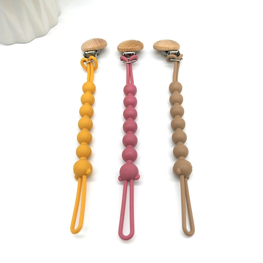 Silicone Pacifier Clip, 3 Counts/set Baby Pacifier Holder, Pacifier Teether, Teething Relief Pacifier Holder, Baby Care & Health Product, Baby Essentials