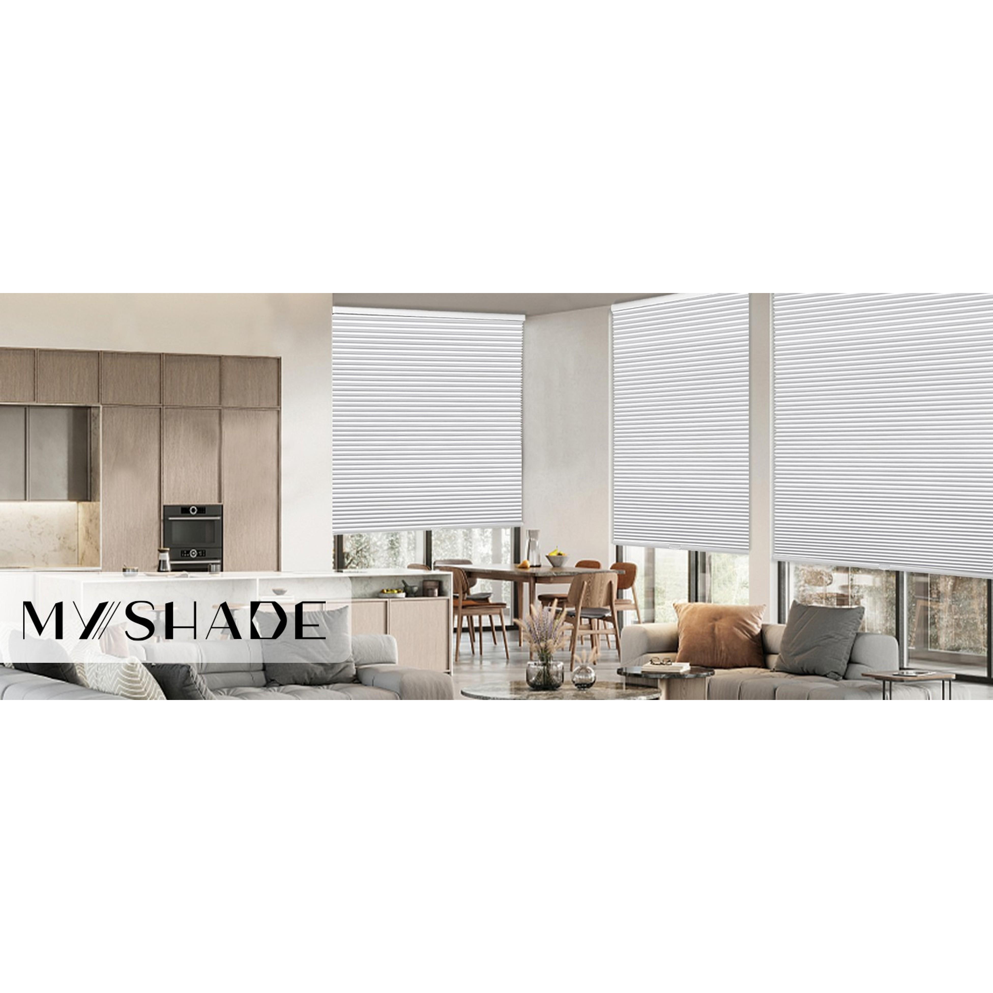Custom Cordless Blackout Cellular Shades for Windows, Honeycomb Window Shades with Thermal Insulation, Child & Pet Safe Room Darkening Shade, Easy Install, Custom Size, White