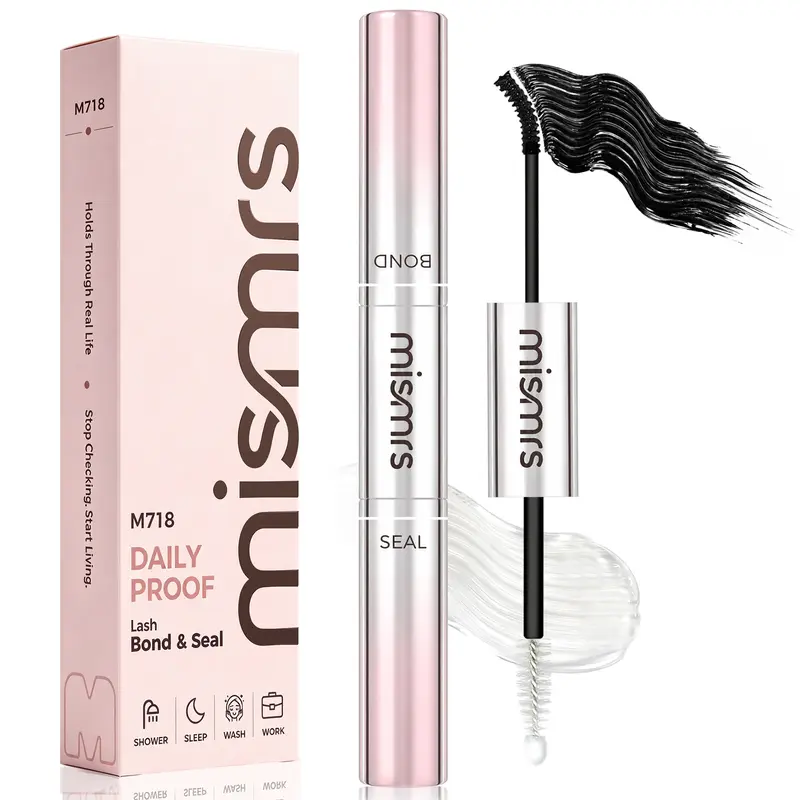 MisMrs Waterproof Lash Glue (M718) - Sensitive Eyes Eyelash Adhesive, 72H Long-Lasting Liquid Adhesion for DIY Lash Extensions Daily Wear, Makeup False Eyelashes & Adhesives, Lash Adhesive