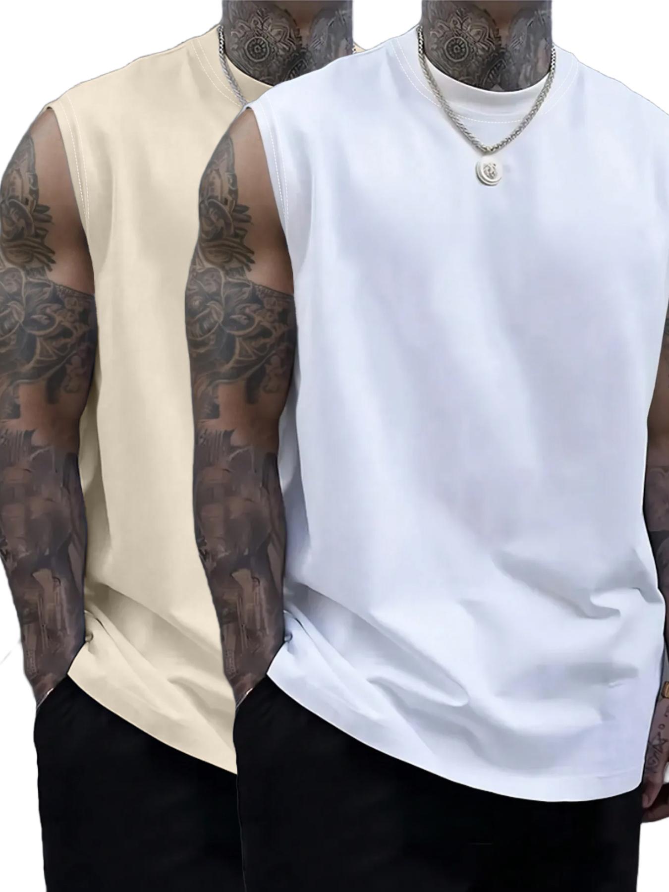 Men's Solid Color Round Neck Tank Top, Loose Casual Comfy Classic Crew Neck Sleeveless Top for Summer, Men's Clothes for Daily Wear, Casual Loose Fit Men's Solid Color Round Neck Tank Top, Loose Casual Comfy Classic Crew Neck Sleeveless Top for Summer, Men's Clothes for Daily Wear, Casual Loose Fit
