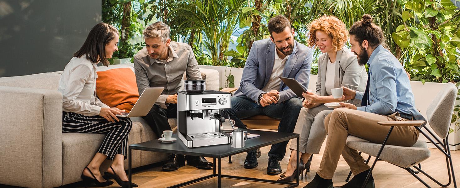 【Springtok】Gevi Espresso Machine with Grinder & Steam Wand | Home Barista Latte Maker | 2.3L Water Tank | Perfect Gift for Coffee Lovers 【Springtok】Gevi Espresso Machine with Grinder & Steam Wand | Home Barista Latte Maker | 2.3L Water Tank | Perfect Gift for Coffee Lovers