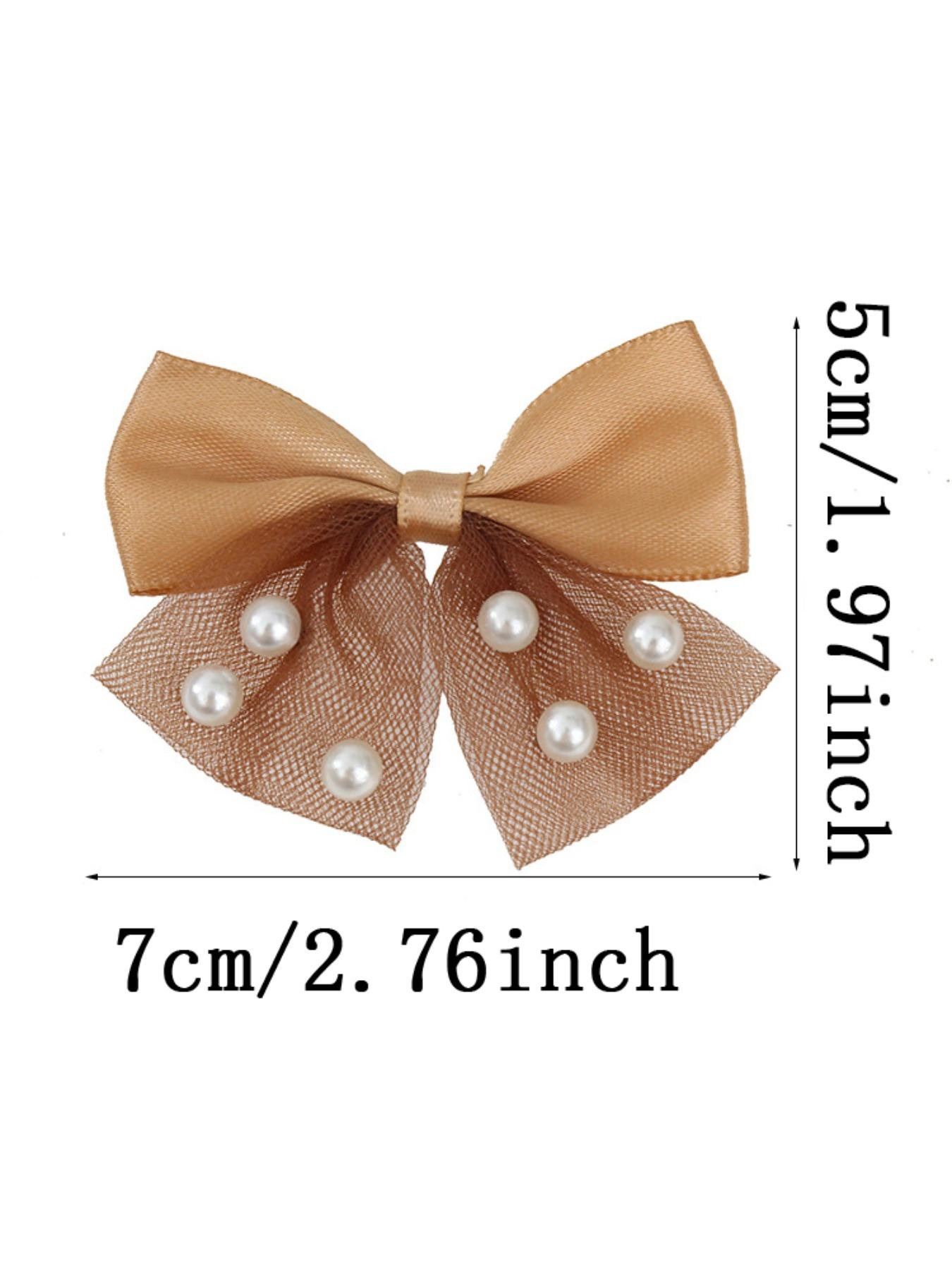 10pcs Cute Pearl Bow Hair Clips Set, Hair Pin Set, Elegant Mesh Butterfly Knot Hair Accessories, Perfect Girls & Women, Fall Winter Fashion