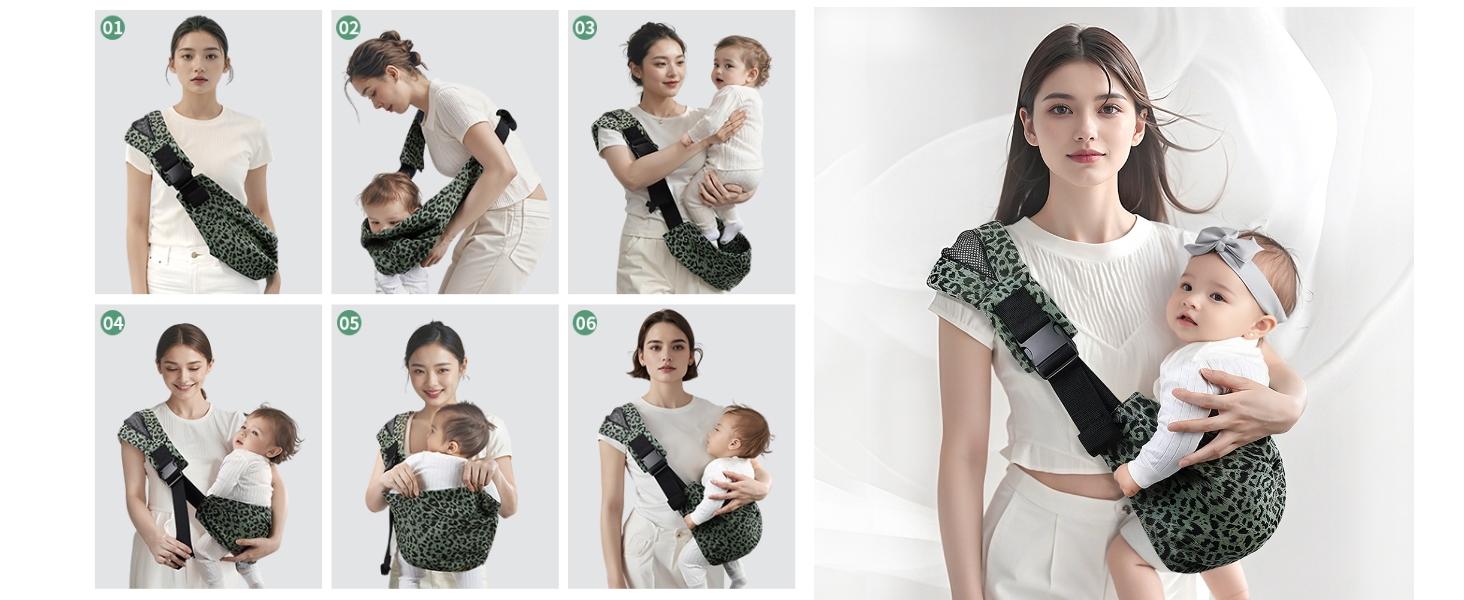 Baby Sling Carrier Adjustable Baby Sling 2026 Upgraded Toddler Sling Comfortable Baby Wrap Carriers Ergonomic-Designed Travel Friendly Carrying 10-45 Lbs