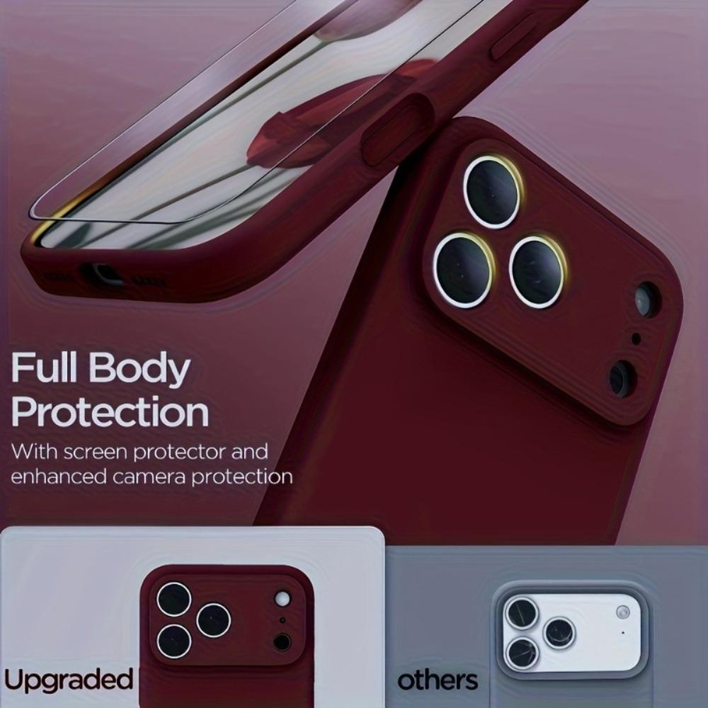 Phone Case: Luxury Original Liquid Silicone Soft Case for IPhone 17/16/15/14/13/12/11 Pro Max Plus, Anti-drop Frame Protection Cover, Mobile Phone Accessory
