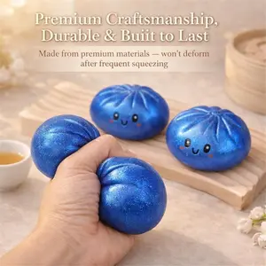 Cross-border Glitter Dumpling Squishy with Box - Squeezable Dumpling Sensory Stress Relief Toy