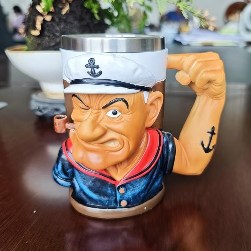 2026 New Model 3D Popeye Power Coffee Cup, Collector’s Edition Shape Cup, Home and Office Decoration, Unique Gift Idea