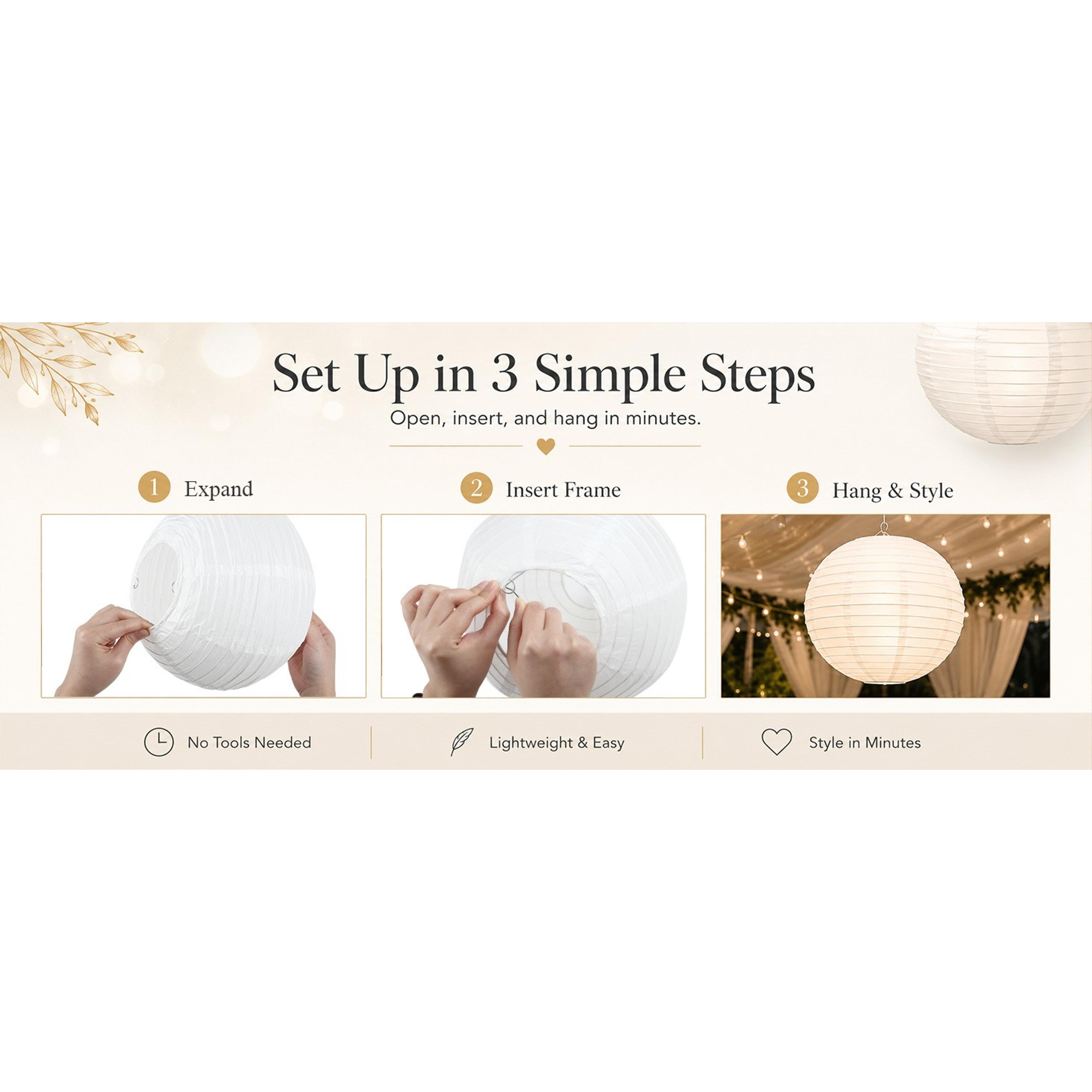 12 Inch White Round Paper Lanterns (10 Pack) - Chinese Lanterns for Hanging Décor, Wedding & Party DecorationsGift 12 Inch White Round Paper Lanterns (10 Pack) - Chinese Lanterns for Hanging Décor, Wedding & Party DecorationsGift