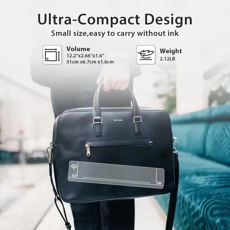 Phomemo M08F Inkless Portable Bluetooth Printer – Supports 8.5" x 11" Letter & A4 Thermal Paper, Compatible with iOS, Android & Laptops, Perfect for Office, Home, School, Business & Travel