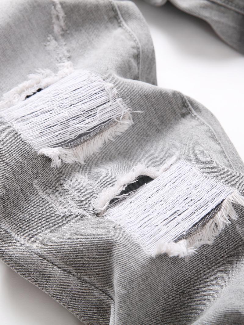 Christmas Gifts Men's Slim Fit Fashion Jeans In Three Colors - Casual Street Style Ripped Jeans - Comfortable And Stylish Trousers - Suitable For Everyday Wear - (Sizes 28-38) Men's Hip-Hop Style.