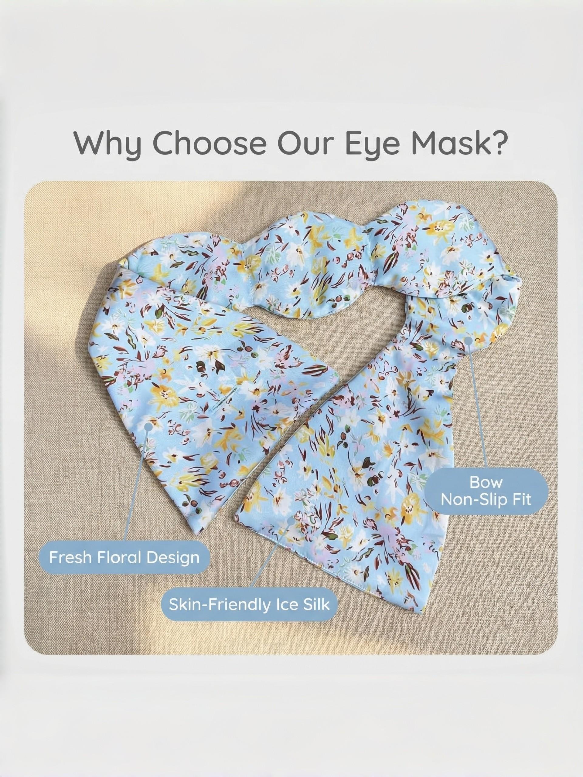 Zero Gravity Cooling Eye Mask, 3D Contoured for Side Sleepers, 100% Blackout & Noise Blocking, Ice Silk Fabric, Perfect for Summer Travel