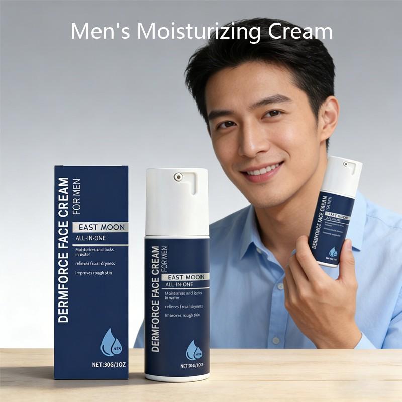 East Moon Men's Moisturizing Cream, Hydrating Smoothening Rich Nourishing Care, Moisture Retention Skin Care Cream for Men