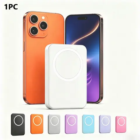 5000mah Magnetic Power Bank, Wireless Compact Portable Charger, Magsafe-Compatible Battery Pack for iPhone 17/16/15/14/13/12 Series, Rechargeable Battery Packs, Travel Battery Pack, Emergency Power Pack