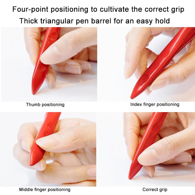 12/24/36 Color Washable Triangle Crayons, Children’s Triangle Hole Crayons, Doodle Crayon Painting Set, Stationery Art Supplies Painting Set, Won’t Get Hands Dirty