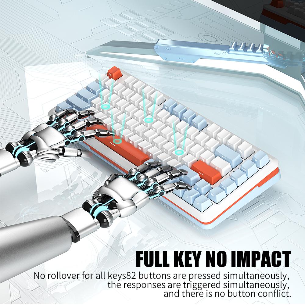 ZIFRIEND S82 82 Keys Gasket Mechanical Keyboard Wired 75% Layout PBT ...