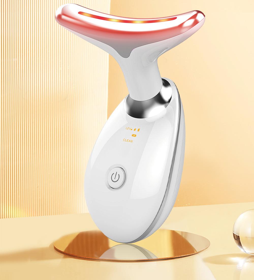 LixZyvo 7-Color LED Beauty Device with Advanced Beauty Technology & Soothing Thermal Care, Dolphin-Inspired Face & Neck Massager, Vibration Massage, Smart Skin-Touch Sensor