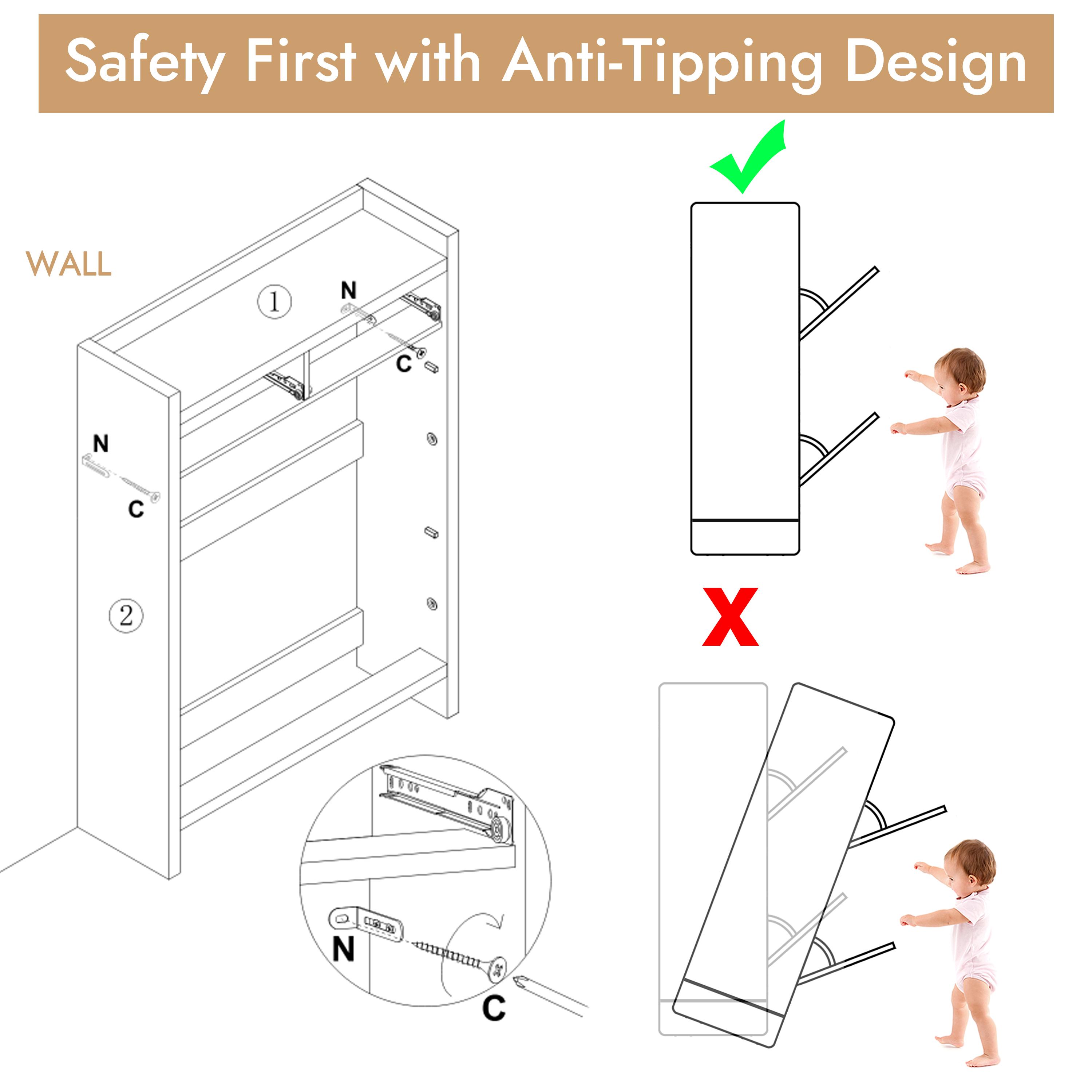 PieDle Furniture Boho-Chic Rattan Shoe Storage with Drawers for Home Entries