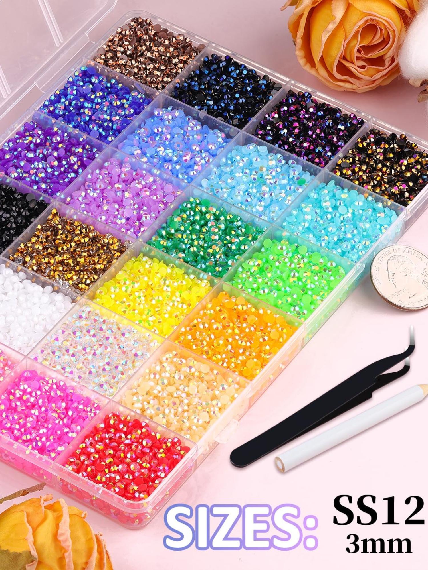 30000Pcs Resin Jelly Rhinestones for Bedazzling, Multicolor 3mm Flatback Gems for Art, Bedazzler Kit with 3Pcs 10ml B7000 Jewelry Glue for Nail Art Crafting Book Makeup DIY