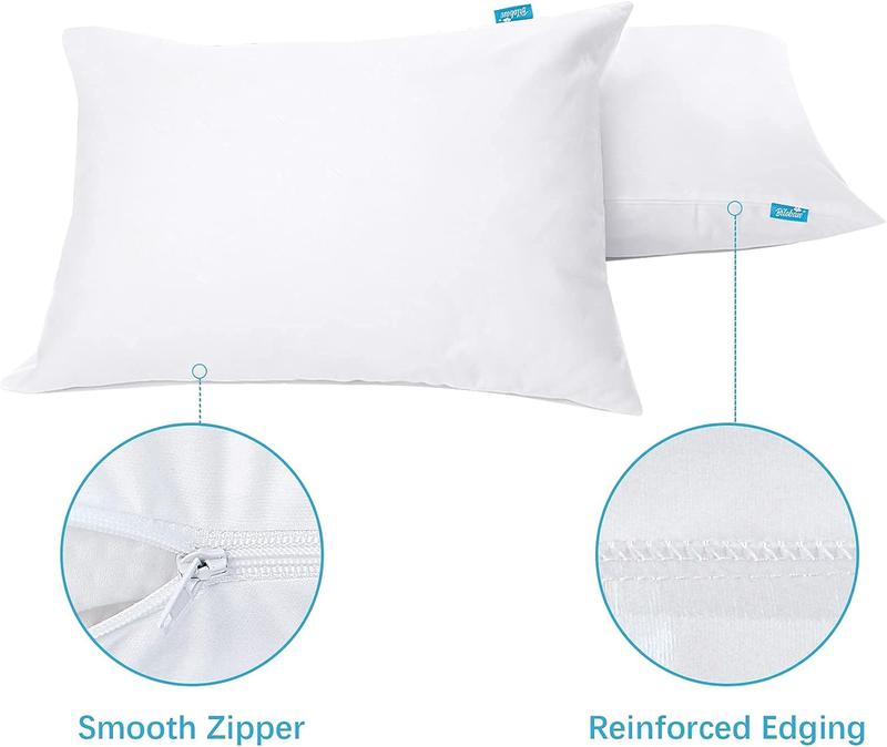 Biloban 2/4 Pack Waterproof Pillowcases with Zipper, Ultra-Soft Smooth Breathable Noiseless Skin-friendly Pillow Cover Pillow Protector, Durable Eco-Friendly #TiktokshopStockUp