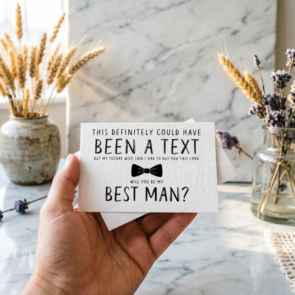 5 Funny Wedding Groomsman Invitation Cards, Creative Gift for Best Man, Includes Envelope, Perfect for Pre-Wedding Party Surprises