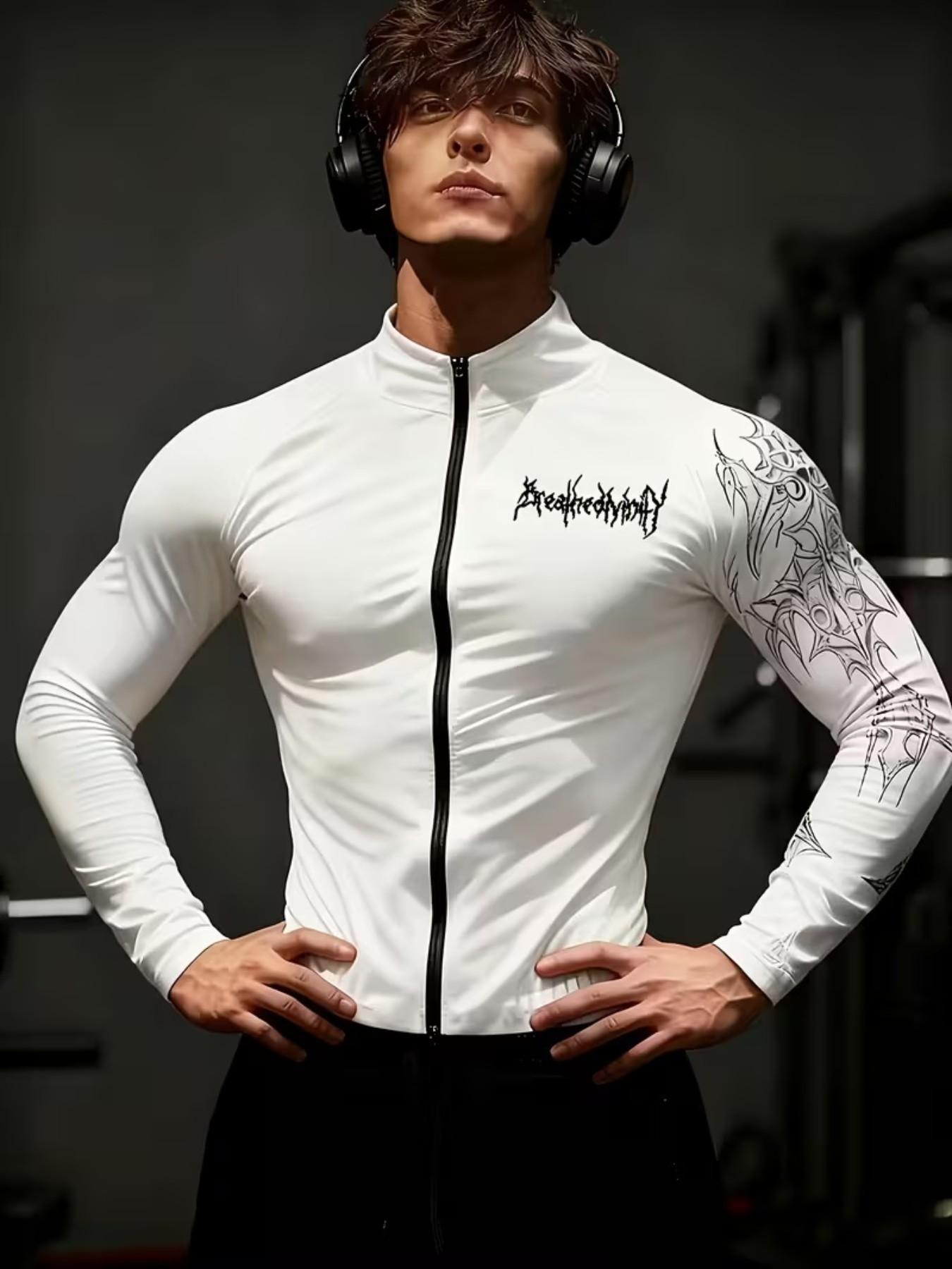 Men's New Breathedivinity Sports Quick-Dry Tight-Fitting Gym Zipper Jacket, Elastic Couple, Ideal for Fitness and Workout