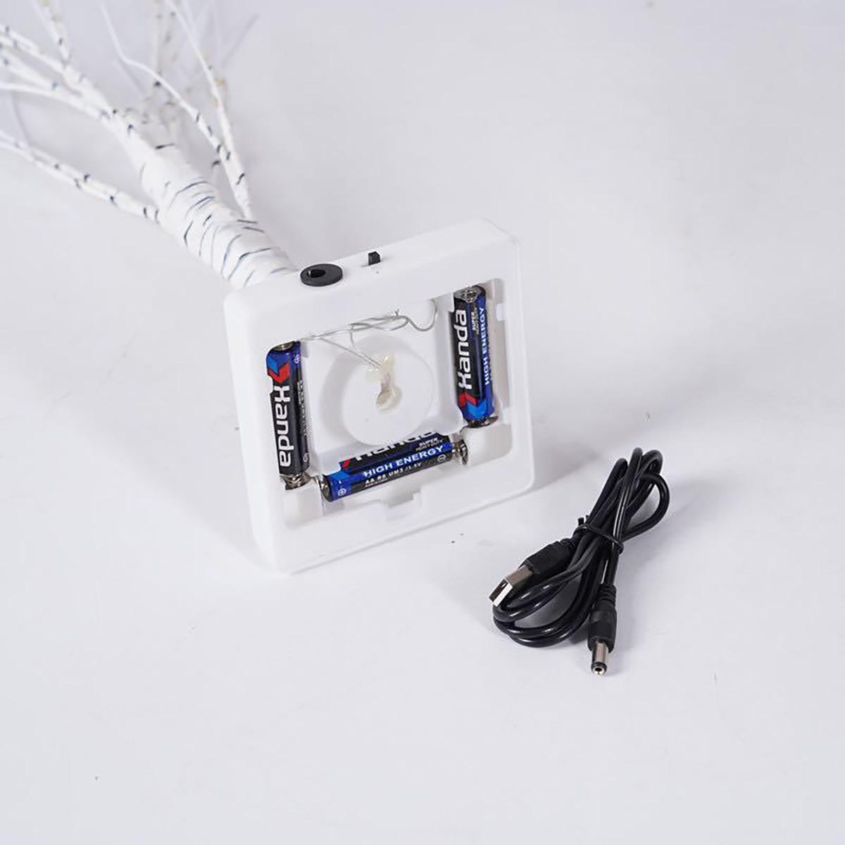 1Pc 24 LED Bendable Willow Branch Light String,Birch Tree Shaped Light,Battery+USB Power Supply,Indoor Night Light Atmosphere Decoration Light,Party Lighting Decoration,Suitable for Home,Parties and Festivals,Gift for Birthdays (Excluding battery)