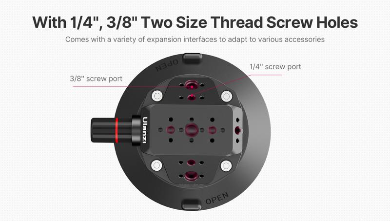 Camera Suction Cup Mount for Gopro - ULANZI SC-02 4.5in Pump-actived Vacuum Suction Mount w Quick Release NATO Magic Arm Car Boat Windshield Window Mount Compatible with Go pro Nikon Canon Sony DSLR