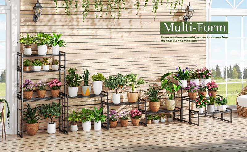 Simple Trending 3 Tier Metal Plant Stand Outdoor Indoor Waterproof, Stackable Heavy Duty Tall Plant Shelf Flower Pot Holder for Garden, Display Rack, Black Simple Trending 3 Tier Metal Plant Stand Outdoor Indoor Waterproof, Stackable Heavy Duty Tall Plant Shelf Flower Pot Holder for Garden, Display Rack, Black