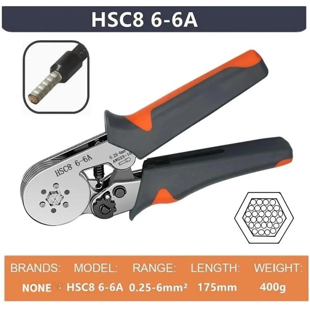 Professional Manual Crimping Tool Kit: Multi-Function Hardware Wire terminal Pliers, non-slip Ergonomic hand tools for automotive electrical Repair, Cable connectors, industrial 7 home electronics, Portable mini Crimper with Multi-spec dies.