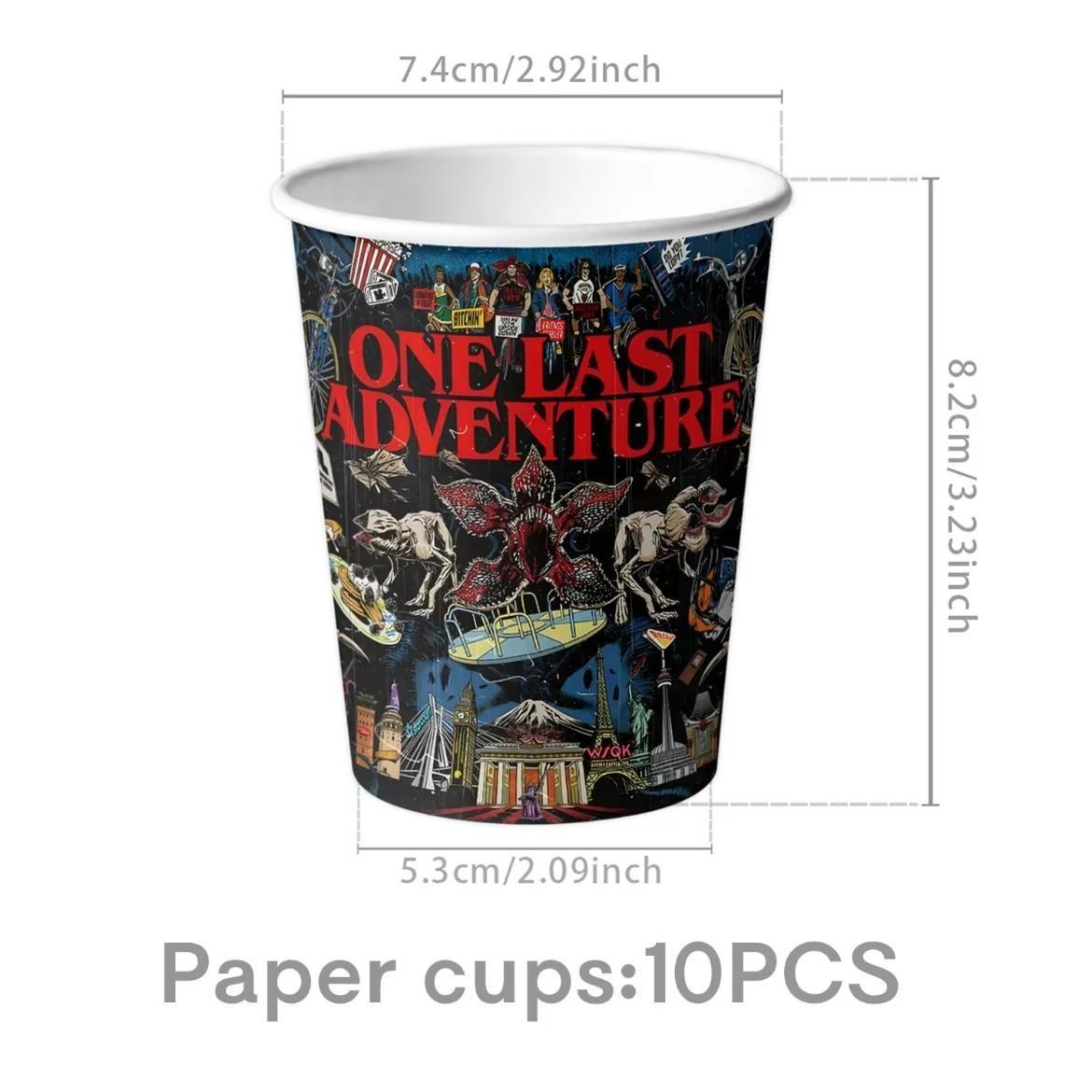 2026 Stranger Things Theme Birthday Party Supplies Set, 96 Pieces Including Plates, Napkins, Cups, Straws, Cutlery, Decorations, Tablecloth, Banner, Birthday Party Kit