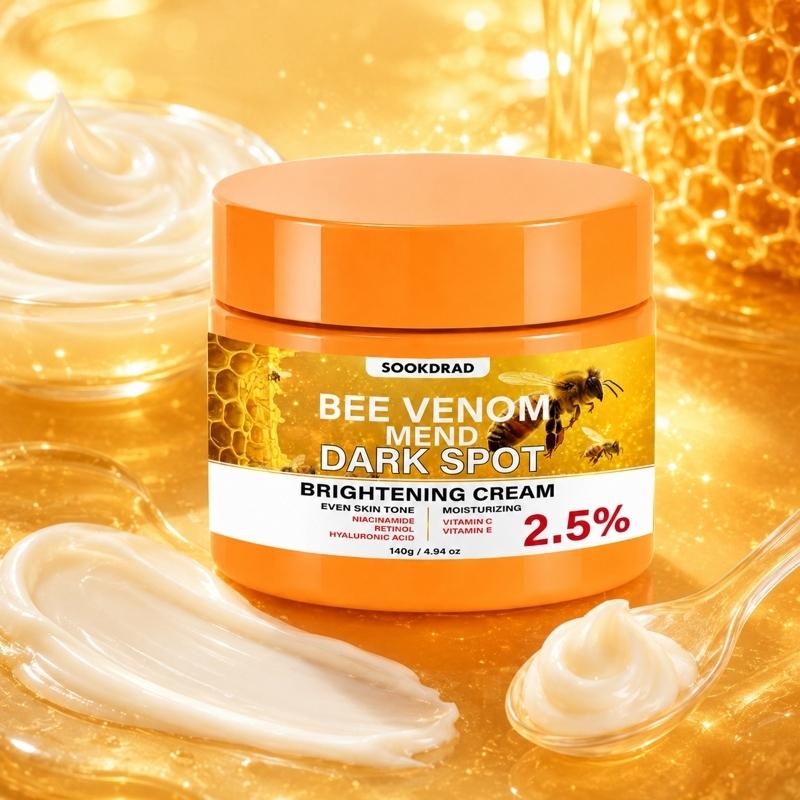 Bee Venom Dark Spot Brightening Cream, niacinamide, retinol, hyaluronic acid, vitamin C, vitamin E, 2.5% active ingredients, even skin tone, moisturizing, Bright Glowing Skin, for face, all skin types, men women,