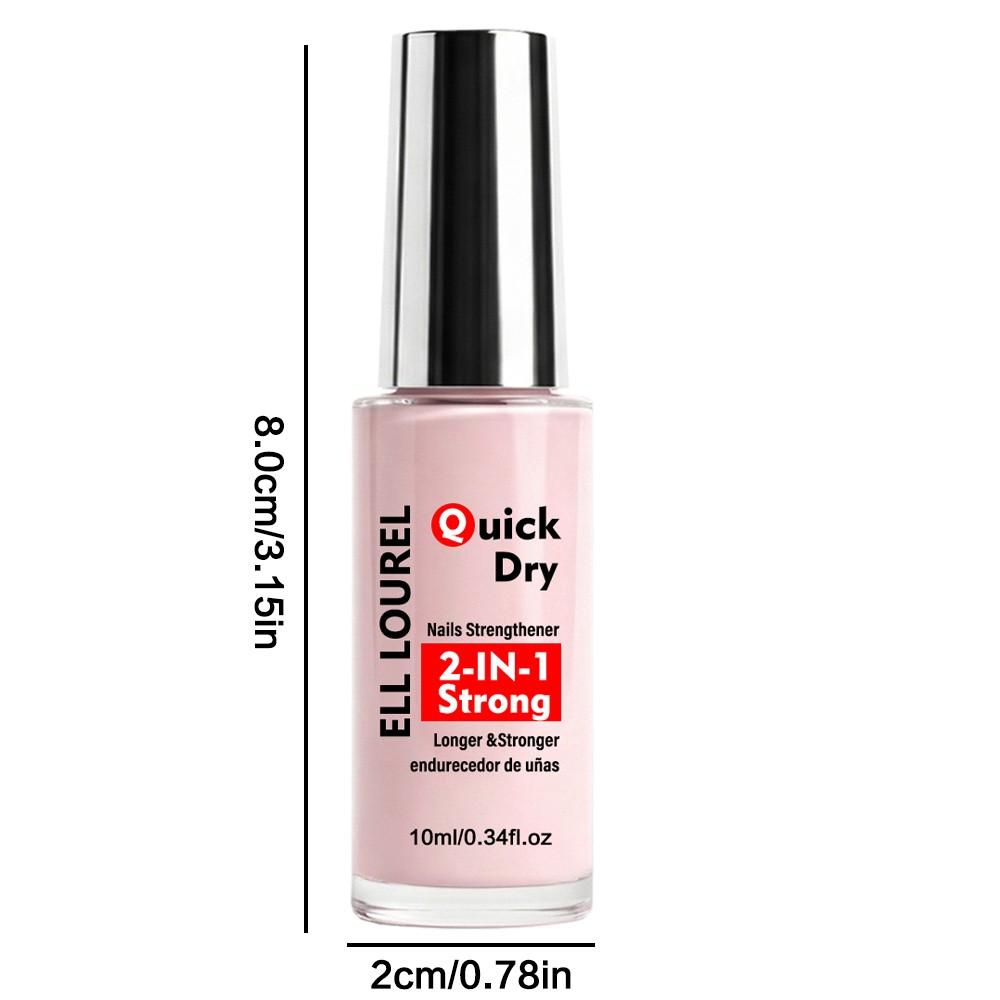 ELL LOUREL New Arrival 2 in 1 Natural Nude Pink Nail Hardener Dries Naturally Fastly, Alcohol-Free Formula, Designed to Strengthen and Nourish Thin and Soft Nails, Perfect Gift for Various Holidays, Nail Strengthener to Get Hard Nail Shield. Nail Care Oil