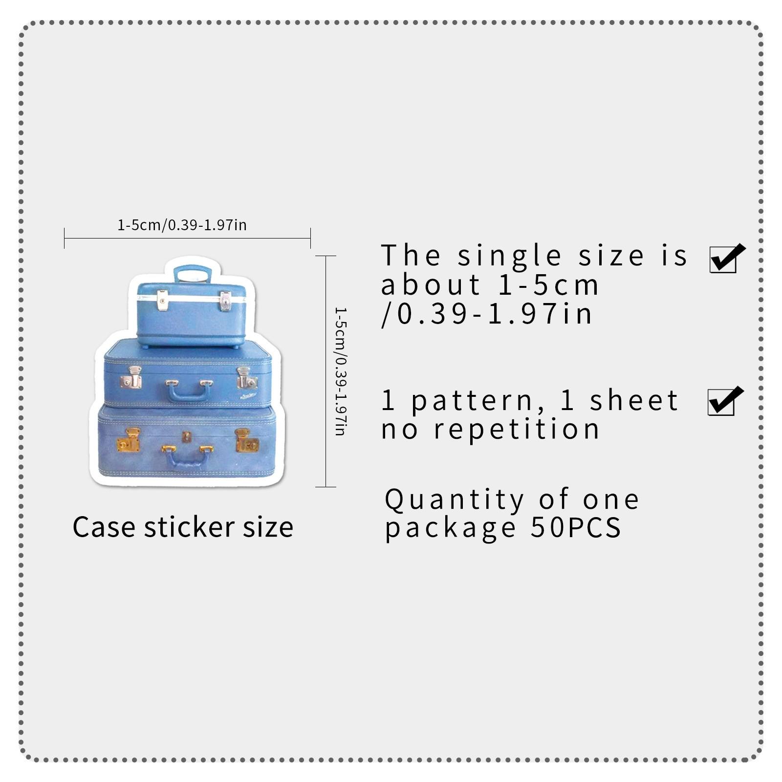 50pcs Blue Aesthetic Stickers, Y2K Blue Theme Waterproof Vinyl Decals, Cute Blue Stickers for Laptop, Water Bottle, Luggage, DIY Scrapbook, Journal