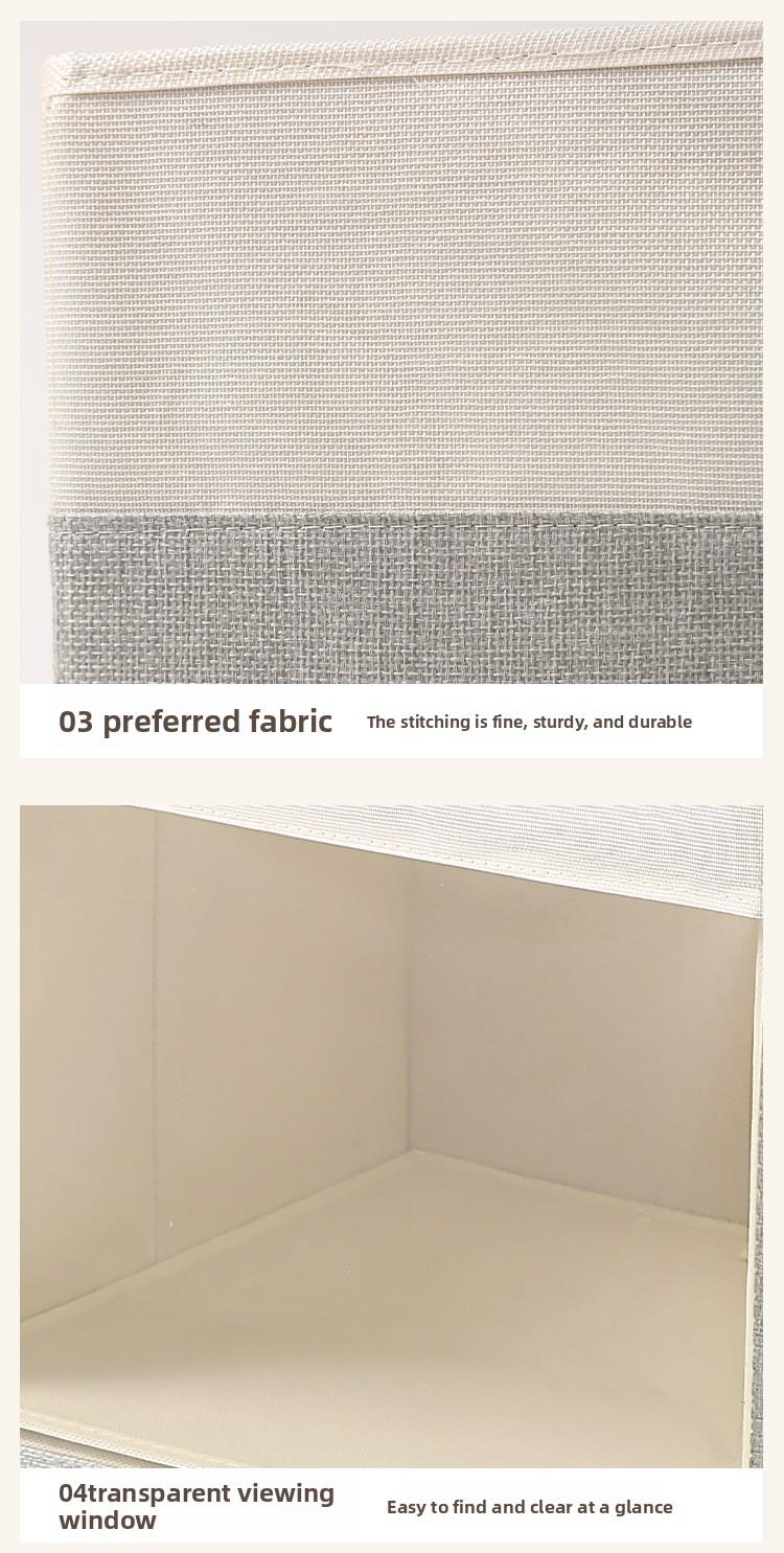 Square Storage Box with Clear Window, Non-Woven Fabric Organizer Bins, Visible Clothes Storage Container, Multifunctional Collapsible Basket for Home Closet