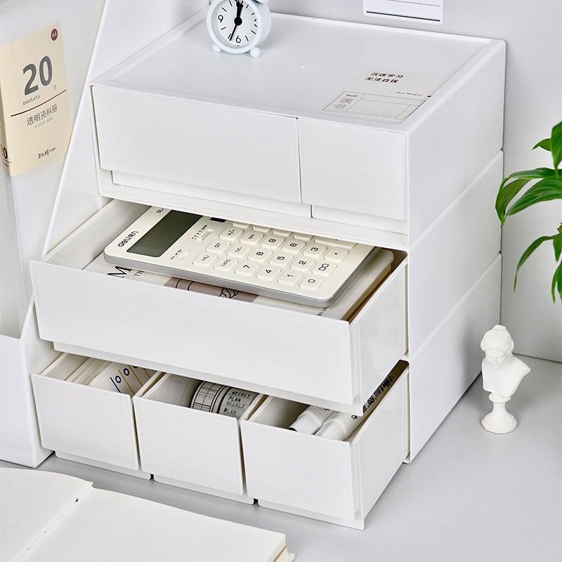 Desktop Storage Box, Plastic Organizer, Makeup Drawer Sorter, Stackable Multi-Layer, Jewelry Holder, Desk Accessories Tray